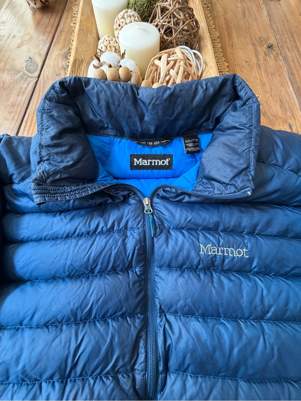 MARMOT 700 PRO DOWN JACKET MENS XXL NO HOLES OR CUTS BLUE